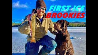 First Ice Brook Trout Fishing