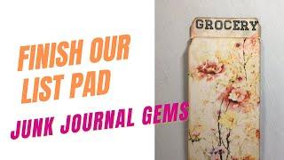 Finish the List Pad @ Junk Journal Gems