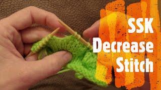 Slip, Slip, Knit Decrease Stitch (SSK) for Knitting Video