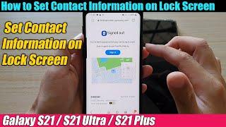 Galaxy S21/Ultra/Plus: How to Set Contact Information on Lock Screen