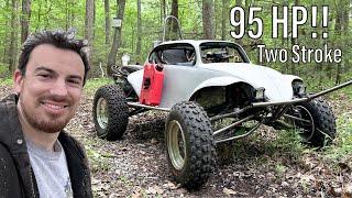 I Built This INSANE!! Snowmobile Powered Tiny Baja Bug