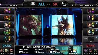 Alliance vs SK Gaming | Game 1 Semi Finals EU LCS Summer 2014 Playoffs ALL vs SK S4 Worlds Regionals