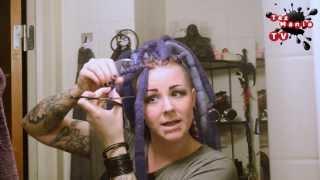 Hair transformation: purple dreads to pink dreads