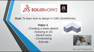 SolidWorks CAD Series -  Video 3 - Sketch basics