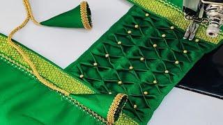 Paithani saree blouse back neck design || cutting and stitching back neck blouse design || blouse