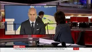 Patrick Verkooijen, CEO of Global Center on Adaptation on BBC News during COP26 in Glasgow