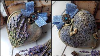 Heart with lavender  Home decor DIY 