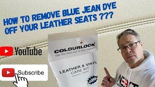 How to remove blue jean dye transfer from automotive leather - Colourlock Leather Cleaner trial (4K)