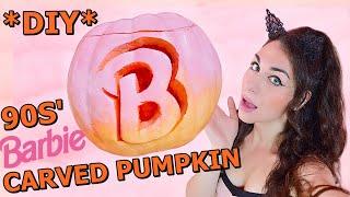 DIY: HOW TO CARVE A 90s BARBIE PUMPKIN *Barbie Halloween Idea*