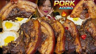  Spicy Pork Adobo Recipe + Mukbang  || Pork Adobo with Sunny Side Up Eggs  & Rice Mukbang