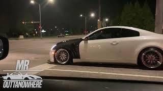 Motordyne Infiniti G35 Exhaust! LOUD BAGGED INFINITI G35 Carbon Hood Carbon Fenders! Straight Pipe