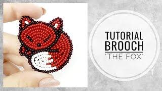 #МК - Вышитая брошь Лиса | #Tutorial - Embroidered Fox brooch