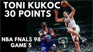 Toni Kukoc 30 Points 6 Reb Highlights NBA Finals Game 5 Utah Jazz vs Chicago Bulls