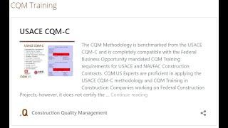 CQM Training