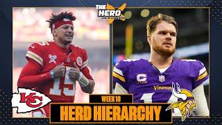 Herd Hierarchy: Chiefs sit on top, Vikings march on to 2025 heading into Week 18 | NFL | THE HERD