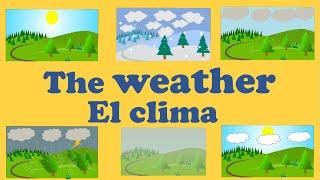 The weather vocabulary in spanish english, el vocabulario del clima en inglés español :)