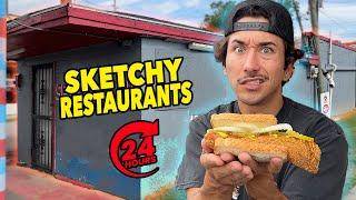 Eating At SKETCHY Restaurants For 24 Hours...(Gross) Part 3