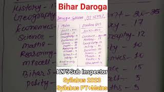 Bihar Daroga New syllabus jari ll 1275 Seats par sub Inspector new Syllabus jari ll Syllabus change