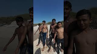 Slow-Mo Splash: Fun Beach Walk at Mithapur Beach, Dwarka