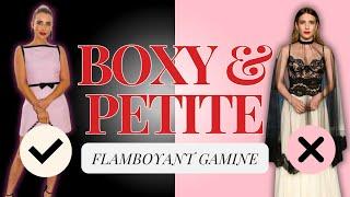 Are you PETITE & BOXY? #flamboyangamine #kibbebodytypes #petite #petitefashion #clothingstyle