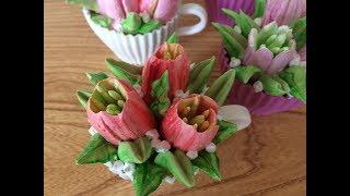 КАК ДЕЛАТЬ ТЮЛЬПАНЫ ИЗ КРЕМА НАСАДКОЙ ТЮЛЬПАН RUSSIAN TULIPS PIPING TIPS