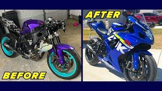 Rebuilding a Wrecked GSX-R 600 (Complete Rebuild) Start to Finish Restoration