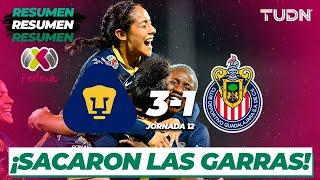 Resumen y goles | Pumas 3-1 Chivas | Liga Mx Femenil AP2024-J12 | TUDN