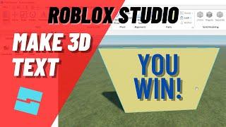 Roblox Studio How to MAKE 3D TEXT, Custom 3d Text Maker