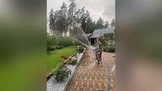 Ландшафтное строительство, засыпка мраморной крошкой  #ландшафтныйдизайн #мрамор #озеленение