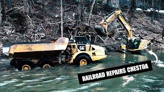 CSX Railroad Repair Work at Chestoa post Helene Flooding