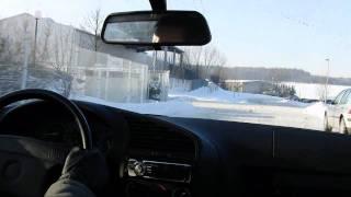 BMW E36 316i onboard winter driving & some little drifts (HD)