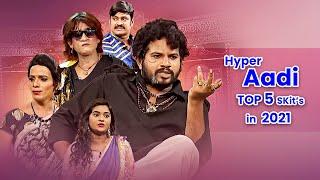 Hyper Aadi Top 5  Skits in 2021 | Jabardasth | 4th September 2023 | Hyper Aadi, Naga Babu, Roja