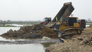 Best Special Activity Machinery Dozer Wheel Loader Push Cutting Gravel Rock & Truck Dumping Extreme