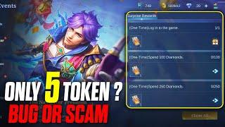 Only 5 Tokens? Bug or scam moonton  / double 11 recharge event task #mobilelegends #bug