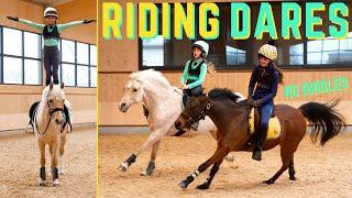 RIDING DARES CHALLENGE!!! * WILD CRAZY SPICY PONIES * HORSE RIDING STUNTS!