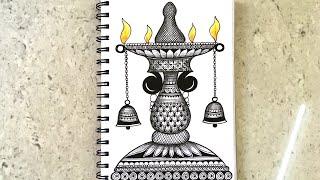 CREATE Stunning Diya Mandala Art in Just 12 Minutes | Diwali Special Mandala Drawing