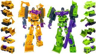 Transformers Construction Deformation Toy Green Yellow - Stopmotion Rescue OPTIMUS Tobot Carbot Lego