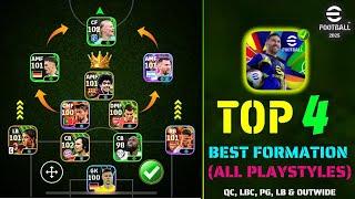 Top 4 Best Formations In eFootball 2025  | New Best Quick Counter Formation eFootball 2025 