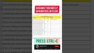 arrange data in Excel #javedtechmaster #shorts #excel #excelshorts #exceltips #exceltutorial