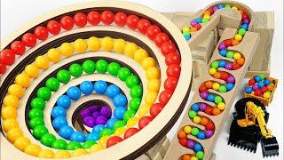 Marble Run ASMR  Cuboro + Transparent rotating slope + uneven plate + Bornelund + HABA
