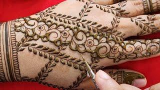 Stylish back hand mehndi design | Easy arabic mehndi design | simple mehndidesign | mehndi design