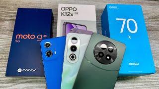 Oppo K12x 5g vs Moto G45 5g vs Realme Narzo 70x 5g - Comparison  | Flipkart Sale Discount | Gaming