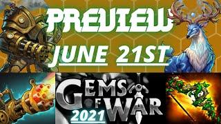 WEEKLY Preview JUNE 21st 2021 | Gems of War Event Guide | SOULFORGE Events World Event Team campaign