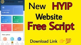 New Hyip Website Free Script With Complete Admin Panel || Download Link In Description