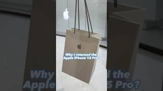 Why I RETURNED the Apple iPhone 15 Pro!