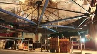 Lowering the Isaac Theatre Royal ceiling dome