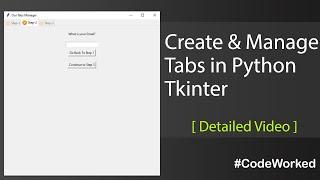 Create And Manage Tabs In Python - Detailed Video #tabs #coding #programming