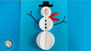 3D Snowman Craft | Kids Christmas Crafts | Easy Christmas Snowman Craft | Easy Kids Crafts