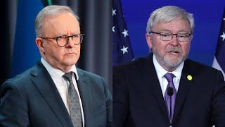 Albanese and Rudd the ‘real threat’ amid Trump’s war of words