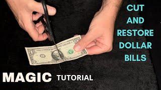 Easy Magic Trick Tutorial - Cut and Restore Dollar Bills